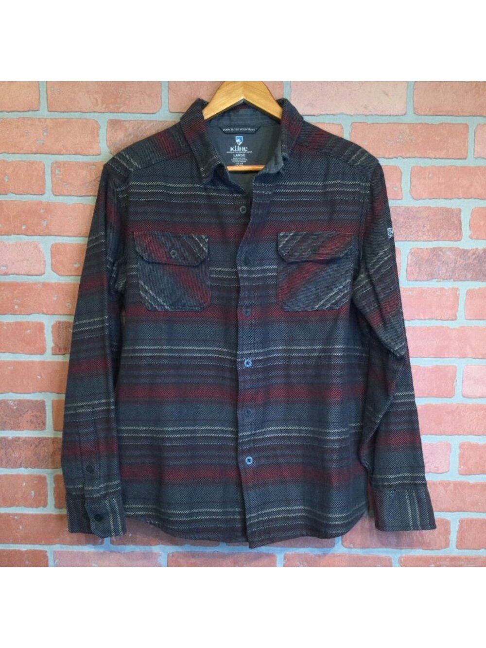 Kuhl Mens Heavy Button Up Plaid Shirt Shacket Cotton Tencel Blend Size L